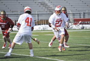 Mike Melnychenko '14 on the lacrosse field during his days as a Griffin.